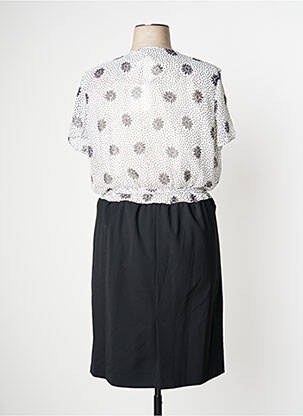 Robe mi-longue coupe fluide manches courtes noir KARTING femme