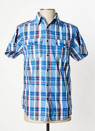 Chemise manches courtes imprimé carreaux bleu CBK homme
