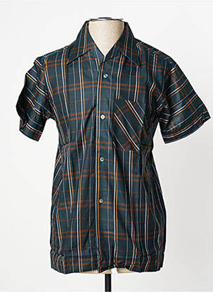 Chemise manches courtes imprimé carreaux noir SQUIRREL homme