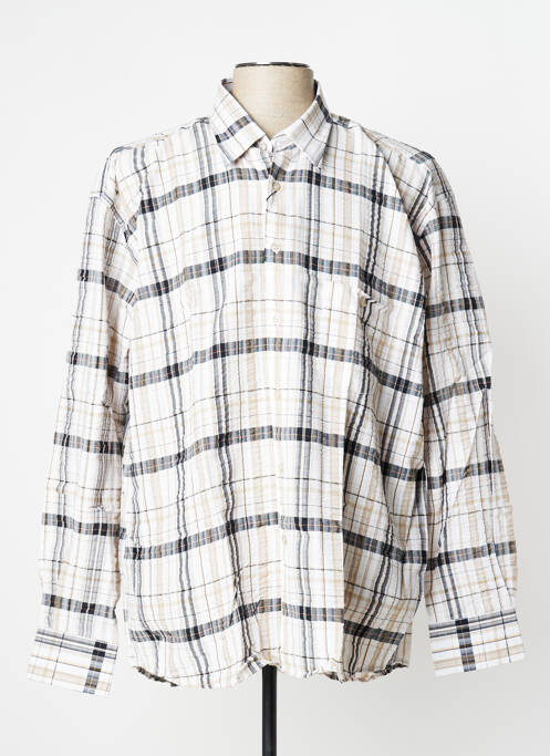 Chemise manches longues poignets boutonnés beige EASYLINE homme