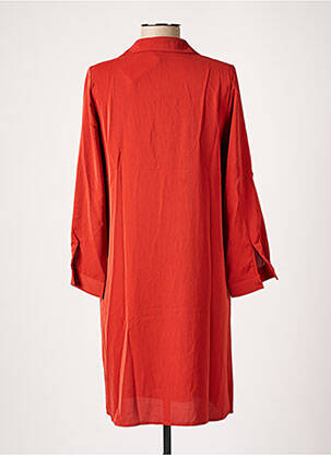 Robe mi-longue coupe fluide manches longues orange AKOZ DE TOI femme