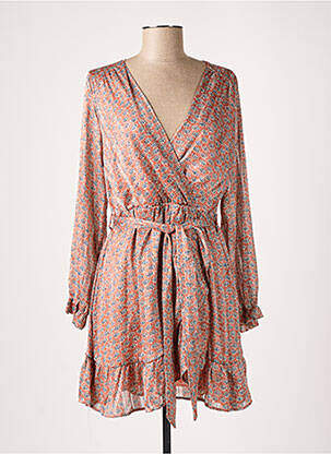 Robe courte coupe évasée manches longues rose LILI & LALA femme
