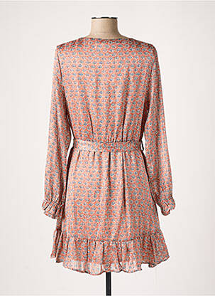 Robe courte coupe évasée manches longues rose LILI & LALA femme