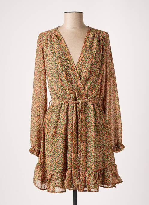 Robe courte coupe évasée manches longues jaune LILI & LALA femme