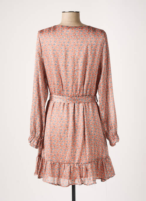 Robe courte coupe évasée manches longues rose LILI & LALA femme