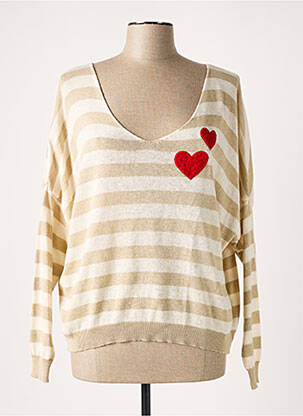 Pull beige MADE IN ITALY pour femme