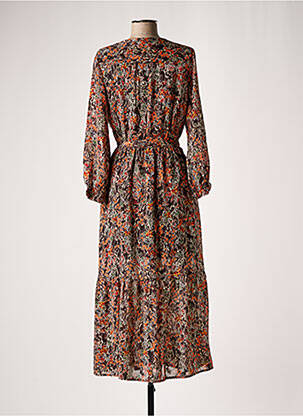 Robe longue manches longues manches longues marron LILI & LALA femme