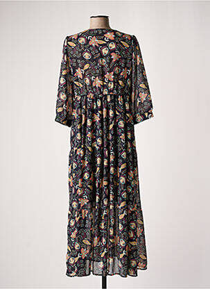 Robe longue imprimé fantaisie manches 3/4 bleu Y'COO femme