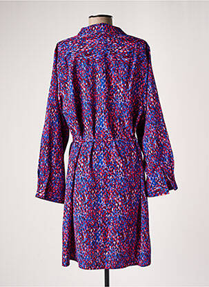 Robe mi-longue coupe fluide manches longues bleu NOUGAT femme