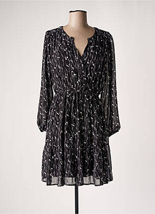 Robe mi-longue coupe évasée manches longues noir Y'COO femme
