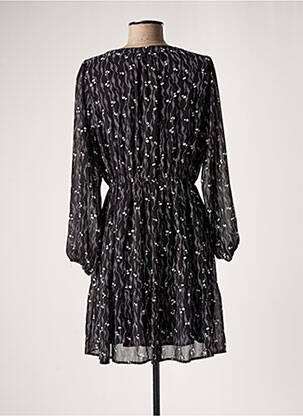 Robe mi-longue imprimé fantaisie manches longues noir Y'COO femme