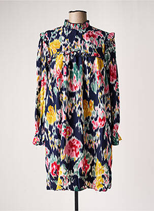 Robe courte manches longues manches longues bleu JUBYLEE femme