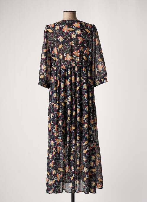 Robe longue imprimé fantaisie manches 3/4 bleu Y'COO femme