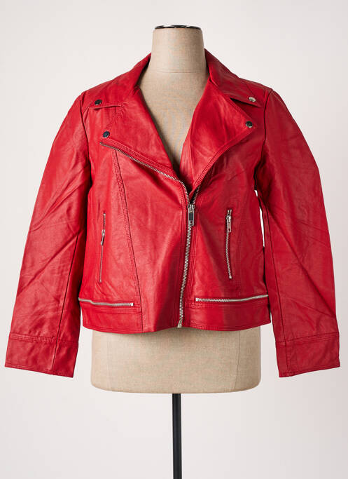 Veste simili cuir rouge ESCANDELLE pour femme