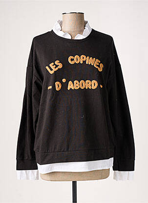 Sweat-shirt noir MADE IN ITALY pour femme