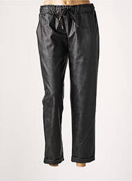 Pantalon 7/8 taille haute taille haute noir AROMA femme