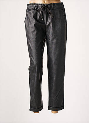 Pantalon 7/8 taille haute taille haute noir AROMA femme