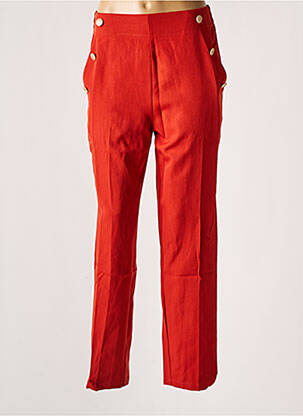 Pantalon droit stretch taille normale orange AKOZ femme