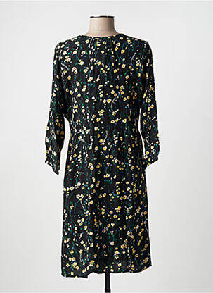 Robe mi-longue imprimé fleurs manches longues noir STREET ONE femme