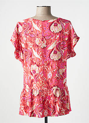 Chemisier imprimé fleurs manches courtes rose YEST femme