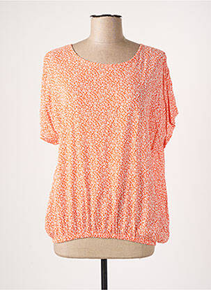 Blouse col rond manches courtes orange KAFFE femme
