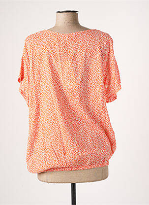 Blouse col rond manches courtes orange KAFFE femme