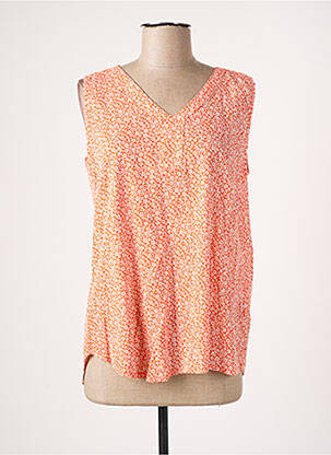 Top coupe cintrée sans manche orange KAFFE femme
