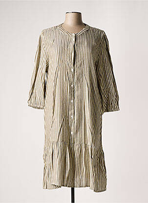 Robe mi-longue manches 3/4 manches 3/4 vert KAFFE femme