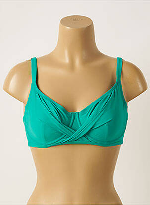 Haut de maillot de bain stretch haut soutien-gorge emboitant vert ANTIGEL femme