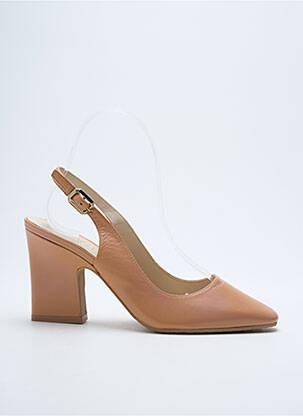 Escarpins tissage satiné talon de 7 à 9cm beige LODI femme