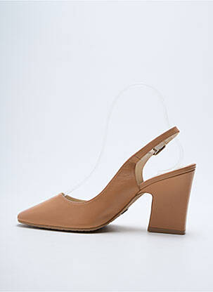 Escarpins tissage satiné talon de 7 à 9cm beige LODI femme