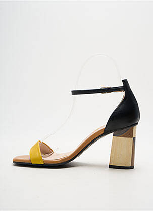 Sandales/nu pieds tissage satiné talon de 4 à 6cm jaune LODI femme