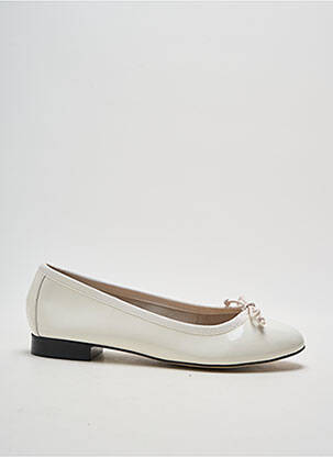 Ballerines tissage vernis talon plat jusqu'à 3cm blanc JOHANN femme