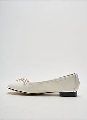 Ballerines tissage vernis talon plat jusqu'à 3cm blanc JOHANN femme