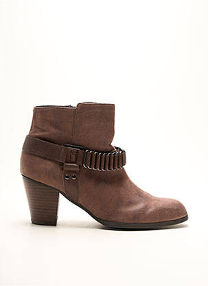 Bottines/boots tissage satiné talon de 4 à 6cm marron FUGITIVE BY FRANCESCO ROSSI femme