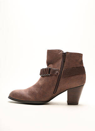 Bottines/boots tissage satiné talon de 4 à 6cm marron FUGITIVE BY FRANCESCO ROSSI femme