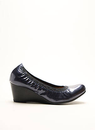 Ballerines matière lisse talon de 4 à 6cm bleu FUGITIVE BY FRANCESCO ROSSI femme