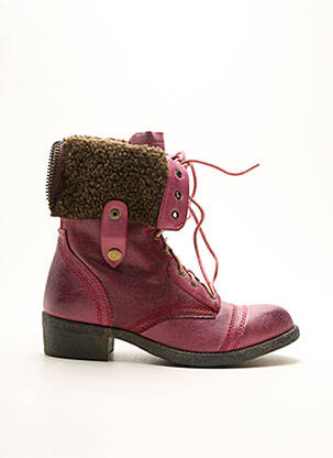 Bottines/boots tissage satiné talon plat jusqu'à 3cm violet CASSIS COTE D'AZUR femme