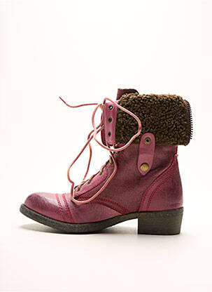 Bottines/boots tissage satiné talon plat jusqu'à 3cm violet CASSIS COTE D'AZUR femme