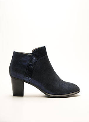 Bottines/boots bout rond talon de 4 à 6cm bleu UN MATIN D'ETE femme