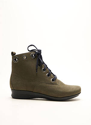 Bottines/boots nubuck talon plat jusqu'à 3cm vert HIRICA femme