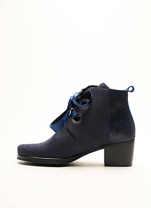 Bottines/boots tissage satiné talon de 4 à 6cm bleu HIRICA femme