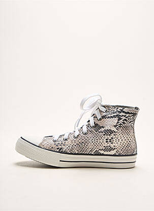 Baskets tissage satiné talon plat jusqu'à 3cm gris MARINA MELLO femme