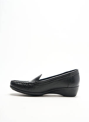 Mocassins tissage satiné talon plat jusqu'à 3cm noir GEO-REINO femme