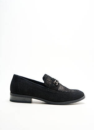 Mocassins tissage satiné talon plat jusqu'à 3cm noir GEO-REINO femme