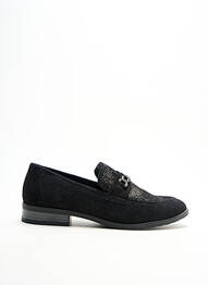Mocassins tissage satiné talon plat jusqu'à 3cm noir GEO-REINO femme