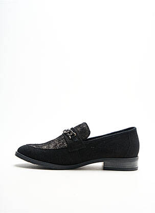 Mocassins tissage satiné talon plat jusqu'à 3cm noir GEO-REINO femme