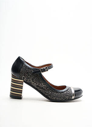 Escarpins tissage satiné talon de 4 à 6cm noir NEMONIC femme