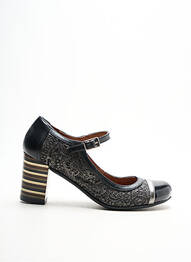 Escarpins tissage satiné talon de 4 à 6cm noir NEMONIC femme