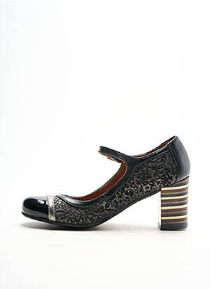 Escarpins tissage satiné talon de 4 à 6cm noir NEMONIC femme